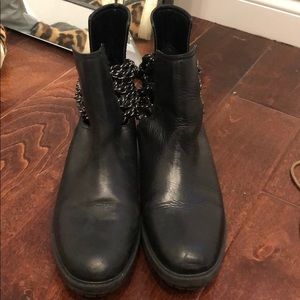 Zara leather boots with chain detailing